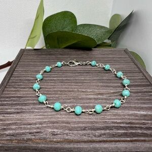 Dainty Ceramic Bead Bracelet - Mint Green